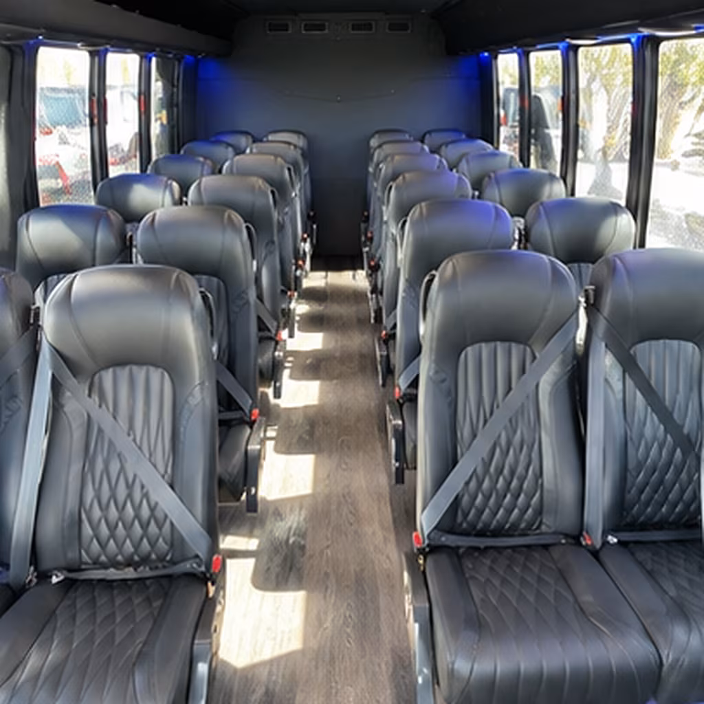 meridian 30 passenger minibus inside