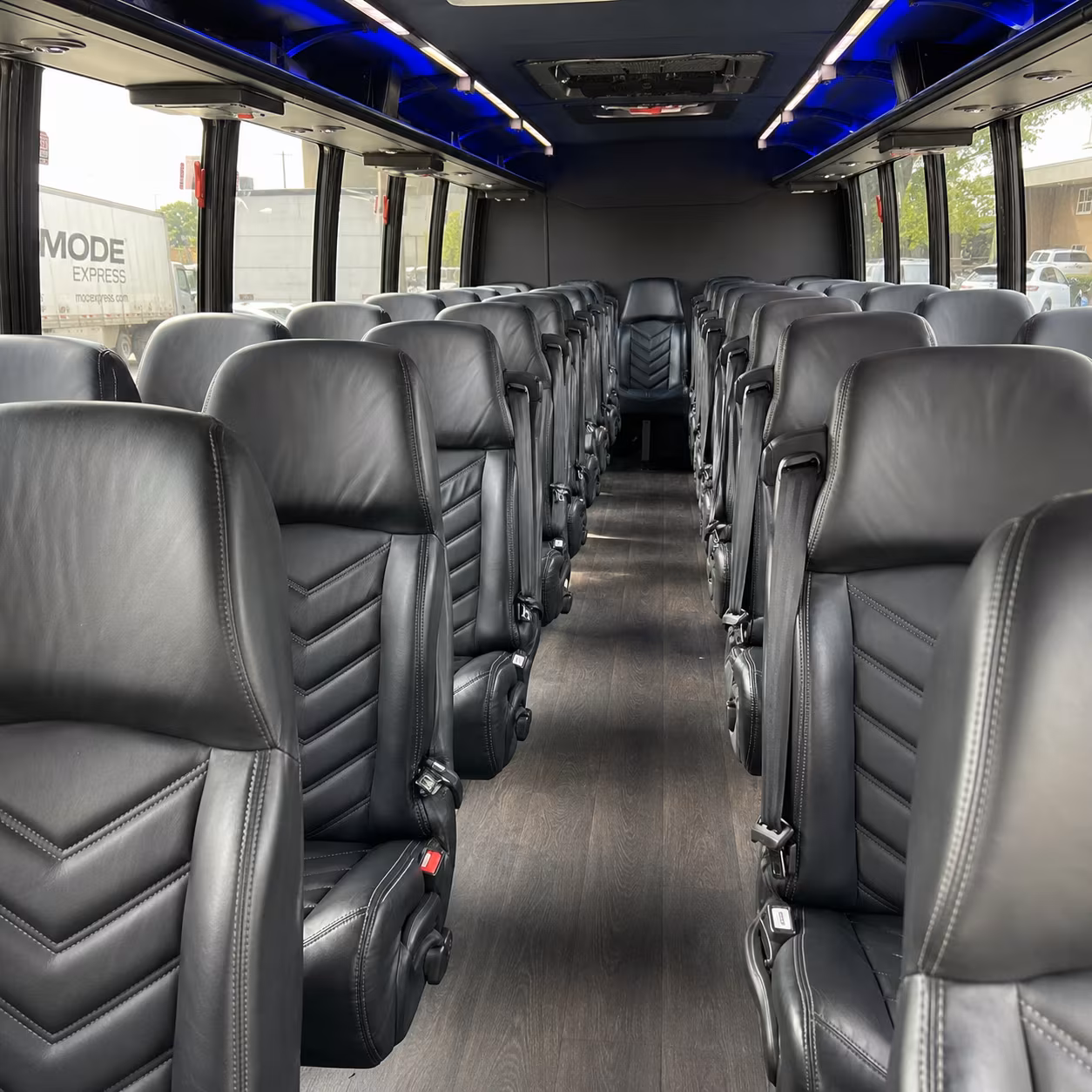 meridian 30 passenger minibus interior