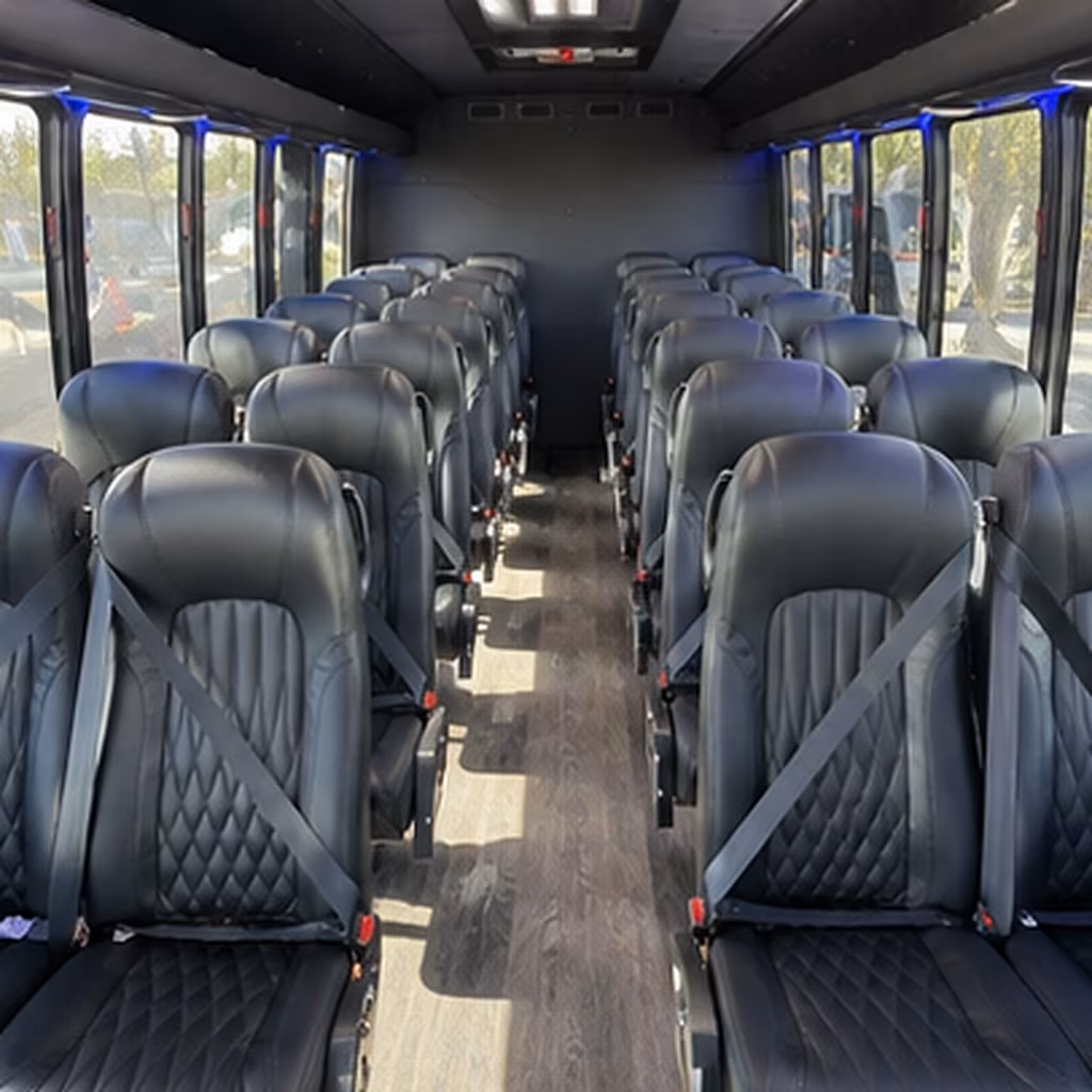 meridian 35 passenger minibus inside