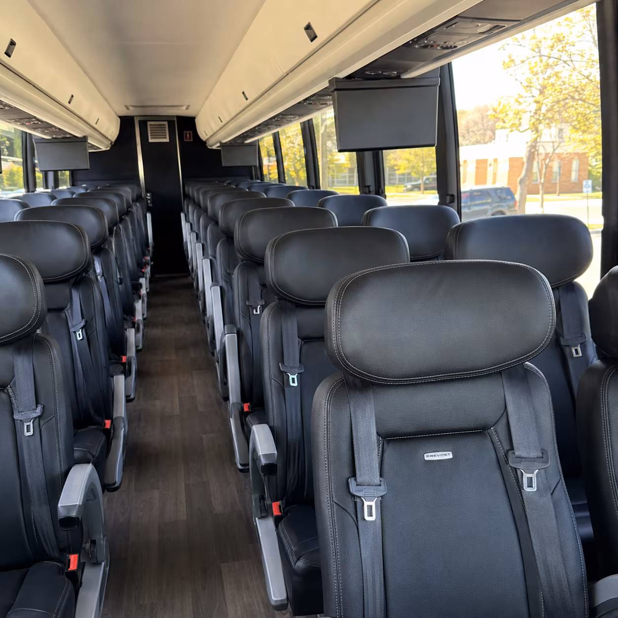 meridian 45 passenger charter bus inside