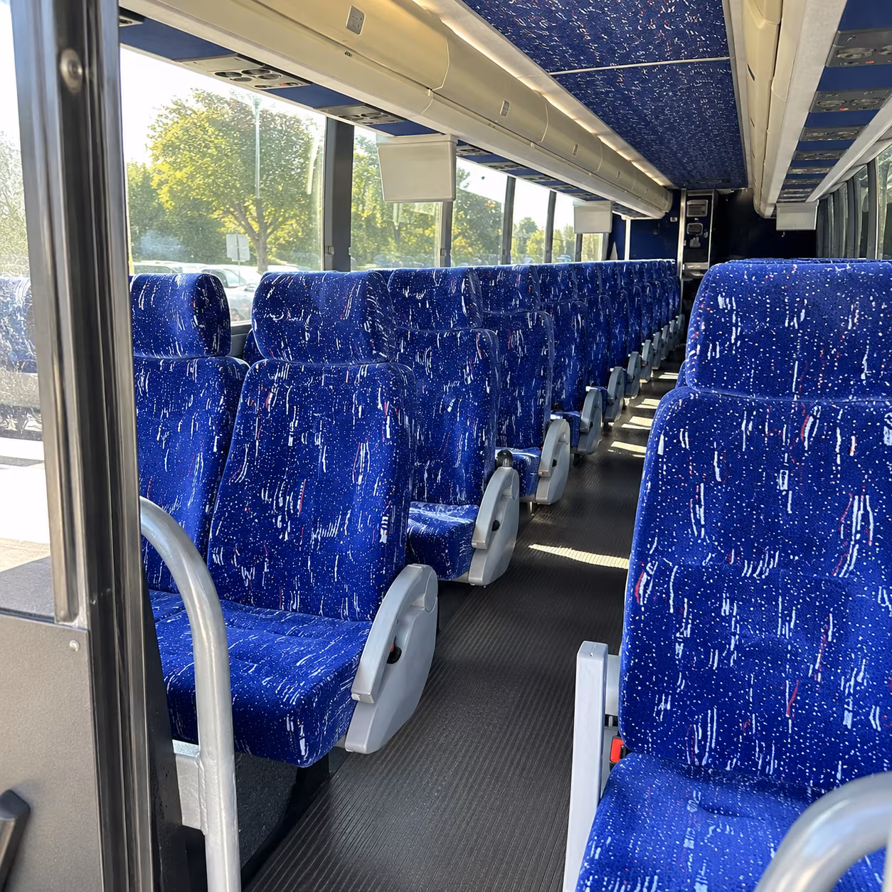 meridian 50 passenger charter bus inside
